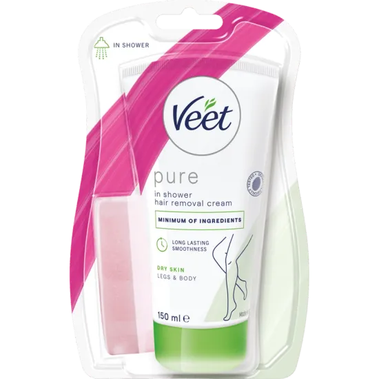 Veet Pure Karvanpoistovoide In-shower Jalat & Keho Kuivalle iholle 150 ml
