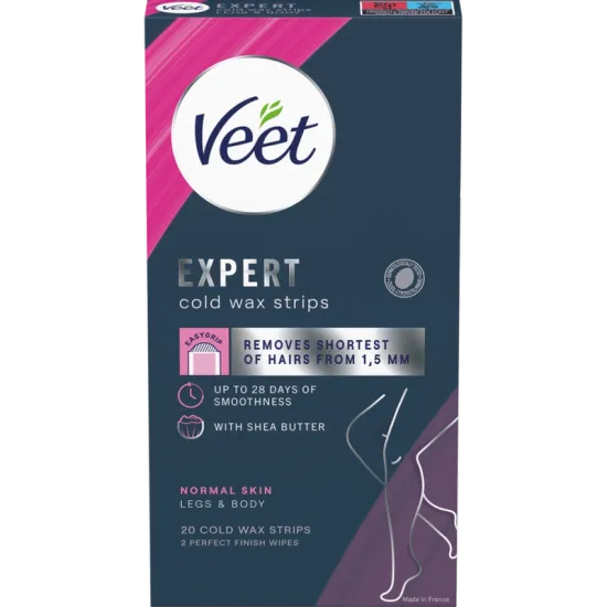 Veet Expert Cold Wax Strips Jalat & Keho Normaalille iholle 20 kpl