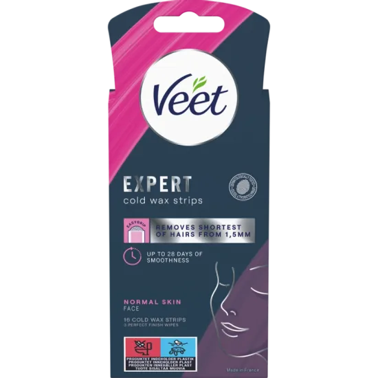 Veet Expert Cold Wax Strips Kasvot Normaalille iholle 16 kpl