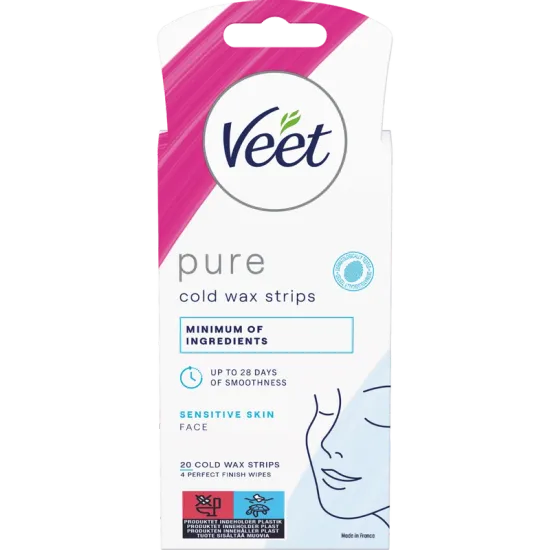 Veet Pure Cold Wax Strips Kasvot Herkälle iholle 20 kpl