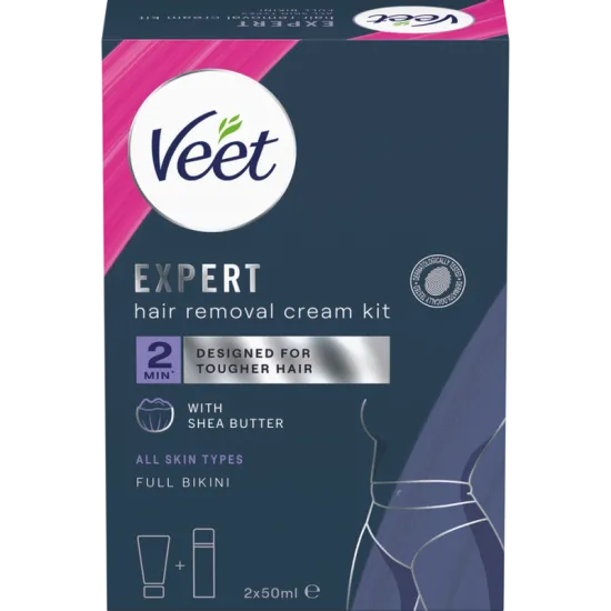 Veet Expert Karvanpoistovoide Intiimialuelle Kaikille ihotyypeille 2x50 ml