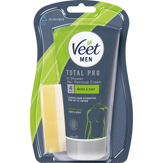 Veet Men Total Pro Karvanpoistovoide Miehille In-shower Jalat & Keho 150 ml